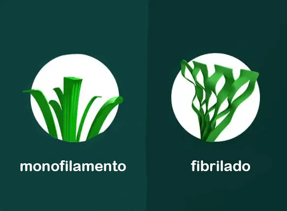 Diferencias césped artificial monofilamento vs. fibrilado 1 Diferencias césped artificial monofilamento vs. fibrilado