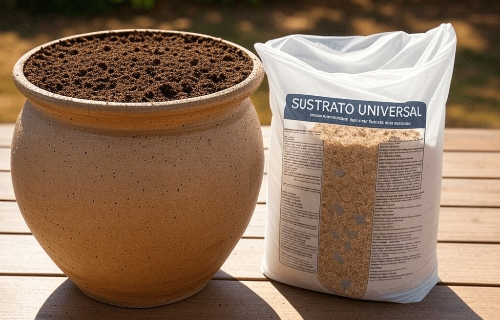 ¿Se puede plantar solo con sustrato? 1 Maceta y saco llenos de sustrato universal
